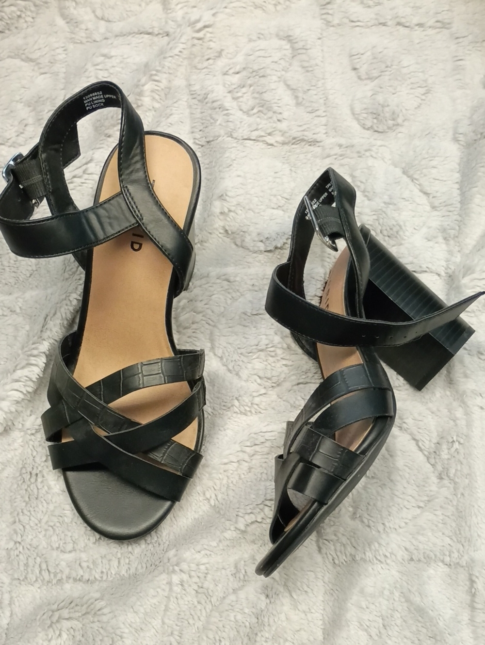 torrid Black Crisscross Block Heel Sandals